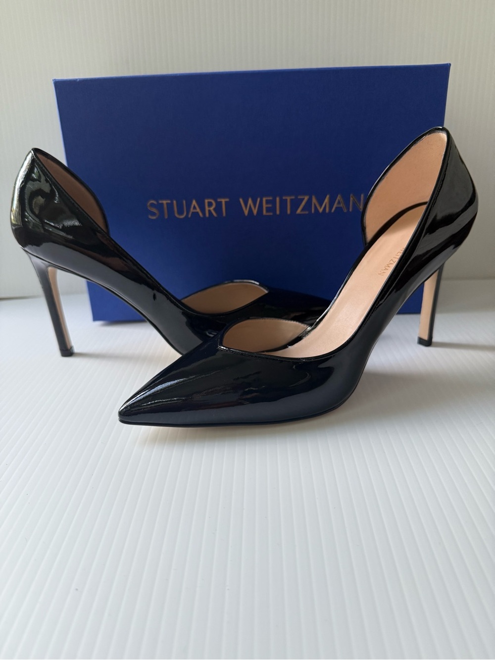 Avenue Black Patent Leather Pointed-Toe Stiletto Pumps